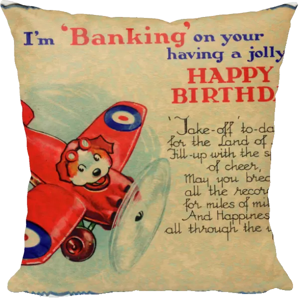 Birthday card, RAF flying dog pilot