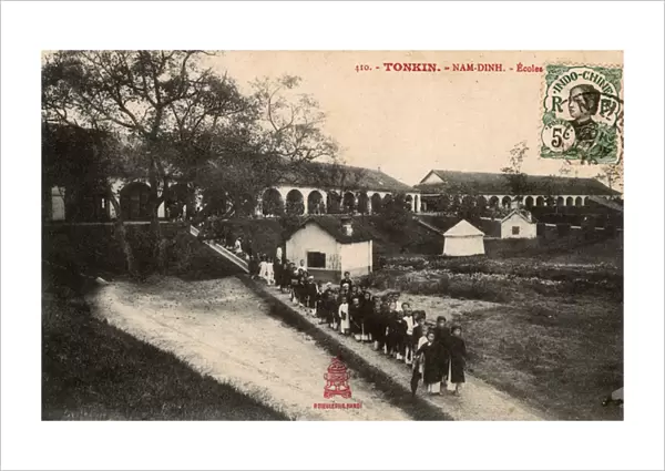 School at Tonkin, French Indochina (Vietnam)
