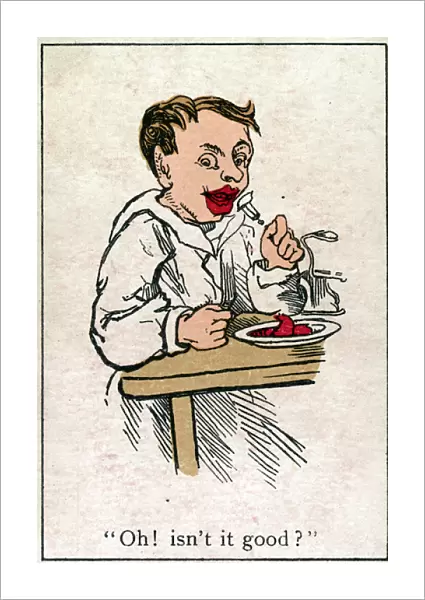 Snap Playing Card - Boy enjoying a meal