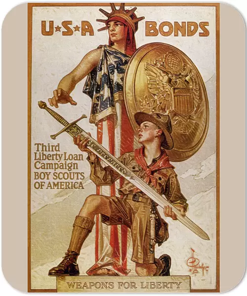 WORLD WAR I (1914-1918). Poster USA BONDS Third Liberty Loa