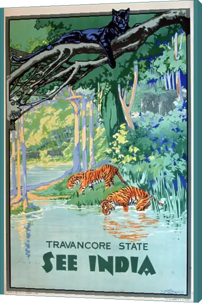 Poster advertising Travancore State, India