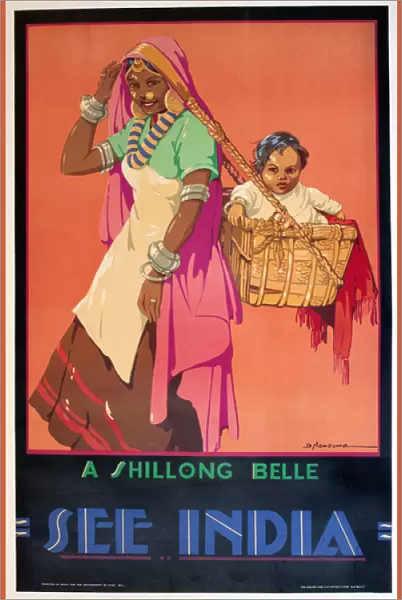 Poster advertising India, a Shillong Belle