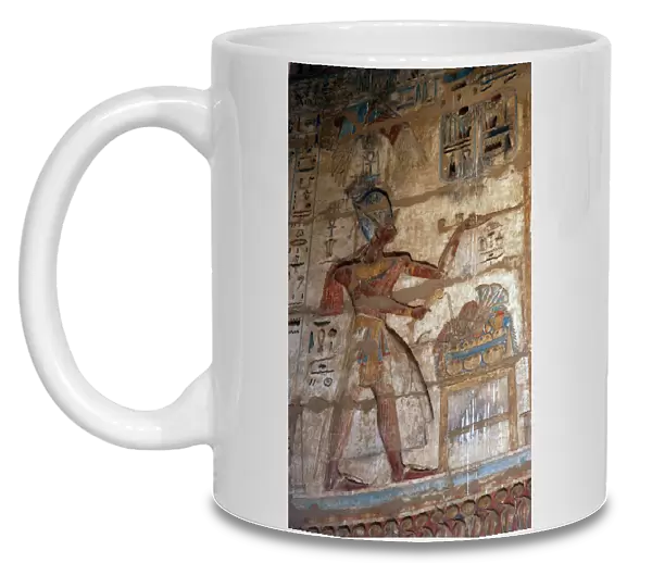 Temple of Ramses III. The pharaoh Ramses III, who wears the