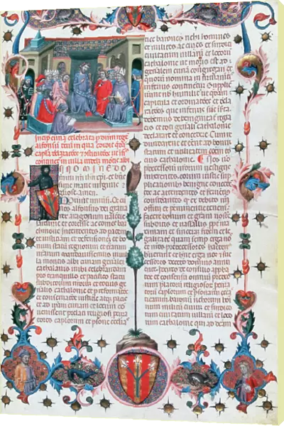 Folio of Codex of the Usages depicting the Catalan Parlia