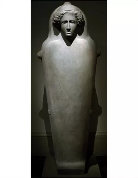 Phoenician art. Cyprus. Marble anthropoid sarcophagus with w