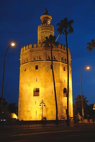 Spain. Andalusia. Seville. The Gold Tower (Torre del Oro) by