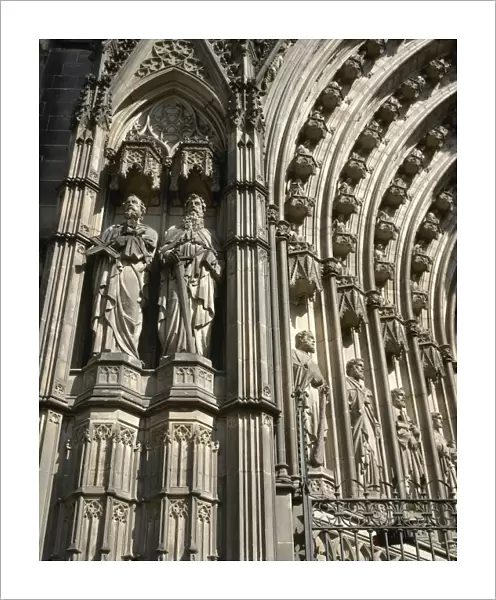 Spain. Barcelona. Cathedral. Facade. Archivolt. Neogothic st