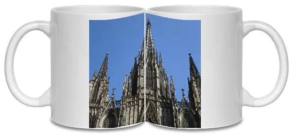Spain. Barcelona. Cathedral. Facade. Neogothic style. 1885-1