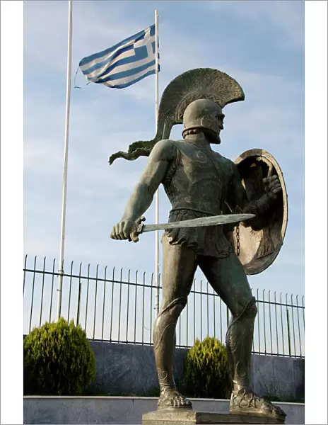 Leonidas I (died 480 BC). King of Sparta. Monument in Spart
