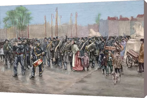 Troops destined for the Dutch colonies in India. 19th centur