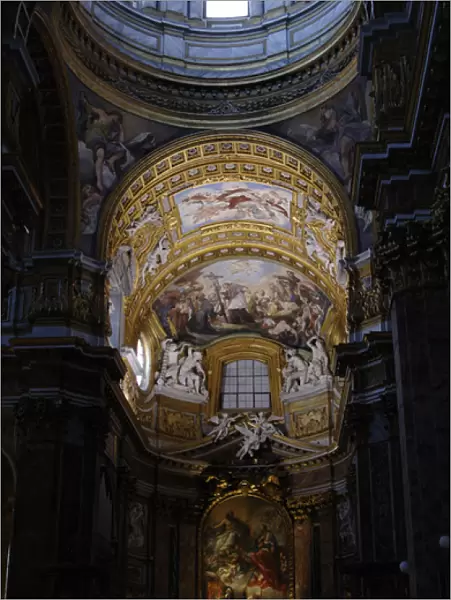 Italy. Rome. Basilica of San Carlo al Corso. Apse and high a