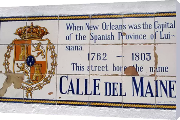 New Orleans. French Quarter. Spanish Street Name Tile Murals