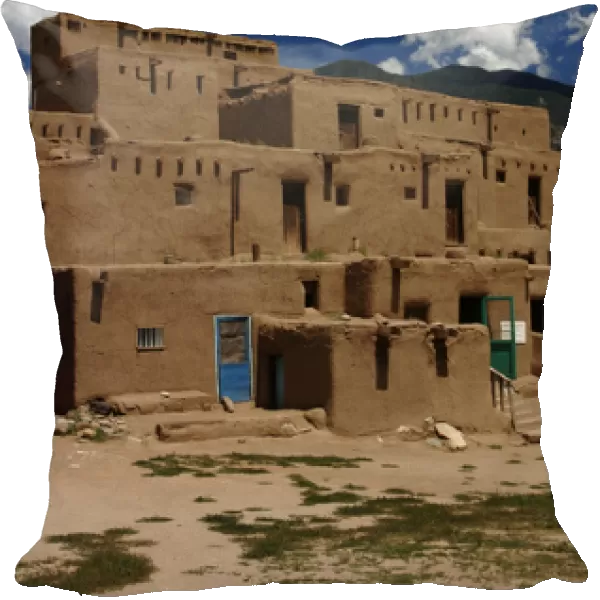 United States. Taos Pueblo. Adobe buildings