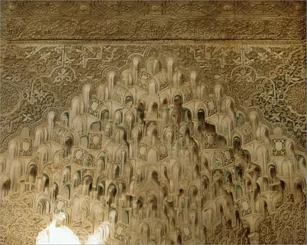 Spain. Granada. The Alhambra. Hall of the Two Sisters. Detai