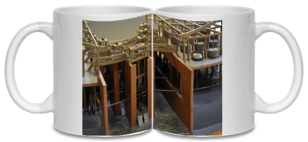 Study of Leonardo da Vinci. Multiple cylinder mill. Model