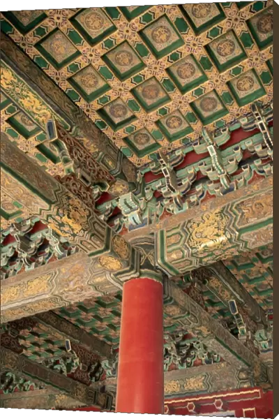 China. Beijing. Forbidden City. Coffered ceiling