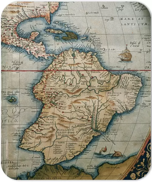 Map of Central and South America. Theatrum Orbis Terrarum by