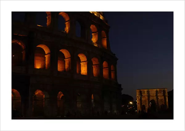 Italy. Rome. The Colosseum. 1st century A. C. Nocturnal view