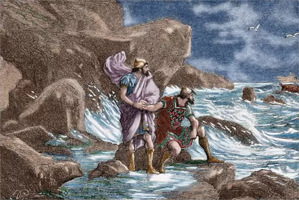 Hanno the Navigator (c. 500 BC). Engraving. Colored
