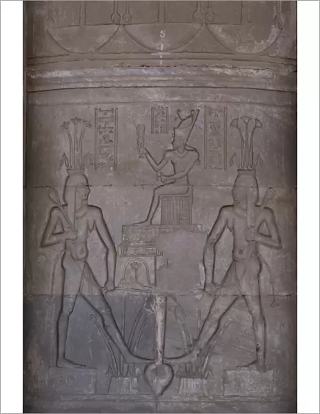 Egypt. Dendera. Hathor Temple. the god Hapi (left and right)