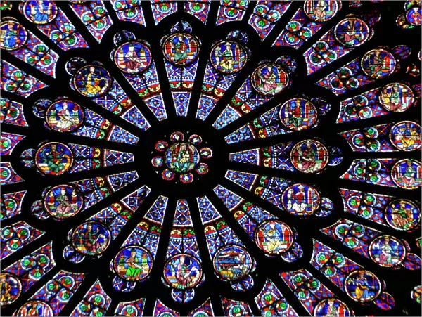 France. Paris. Notre Dame. Rose window