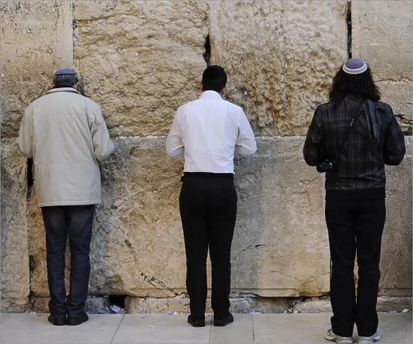 Jews praying at the Western Wall. Jerusalem. Israel