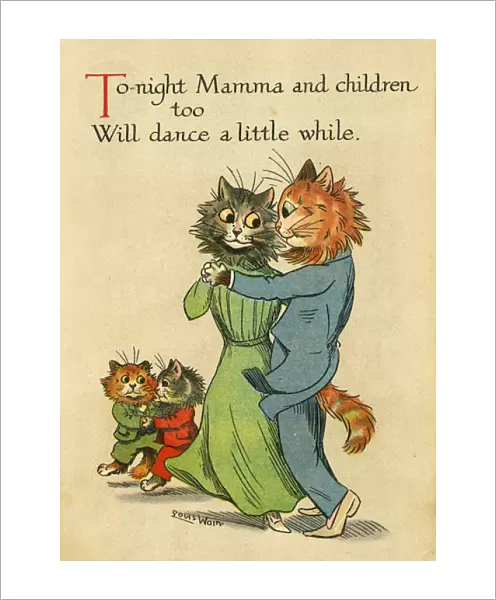 Louis Wain, Daddy Cat - all the family dancing