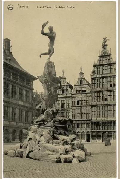Belgium - Antwerp (Anvers) - Grand Place with Fontaine Brabo