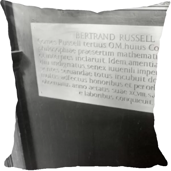 Memorial to Bertrand Russell, philosopher and author