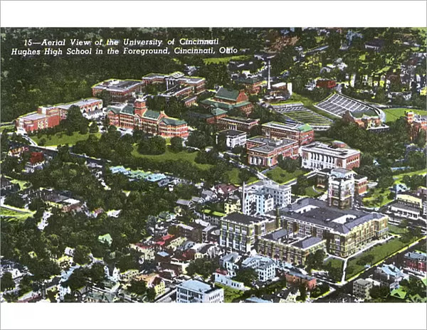 Aerial view, University and School, Cincinnati, Ohio, USA