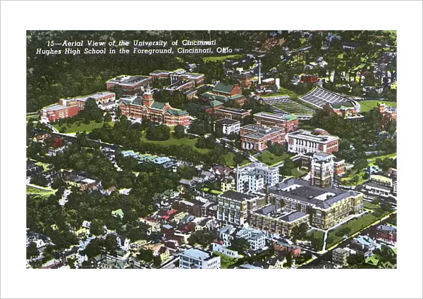 Aerial view, University and School, Cincinnati, Ohio, USA