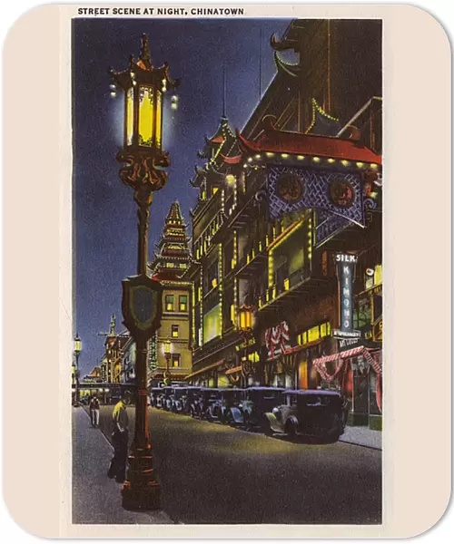 Night scene, Chinatown, San Francisco, California, USA
