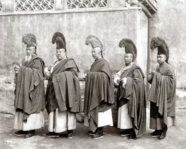 Group of monks, China circa 1890