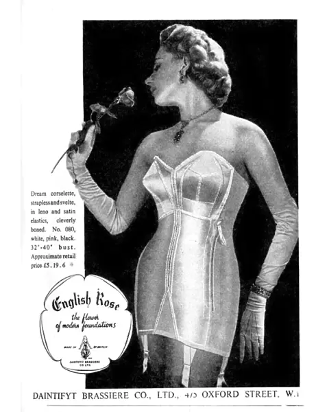 Advert for English Rose dream corselette, 1952