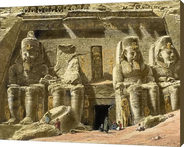 Egypt. Abu Simbel. Great Temple of Ramesses II. Engraving. 1
