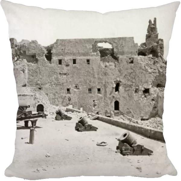 Guns and bombardment damage, Alexandria, Egypt, 1882