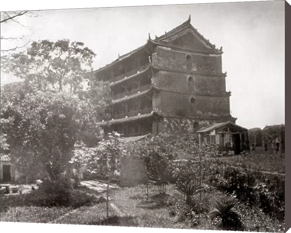 Five-storied pagoda, Canton, China circa 1880s