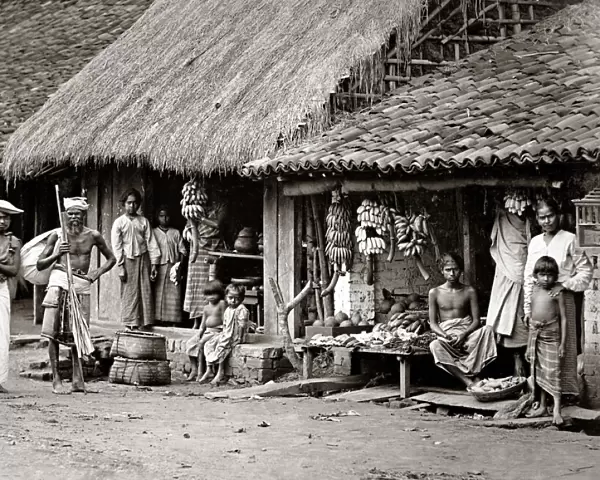 Native stall, Ceylon Sri Lanka, circa 1880s
