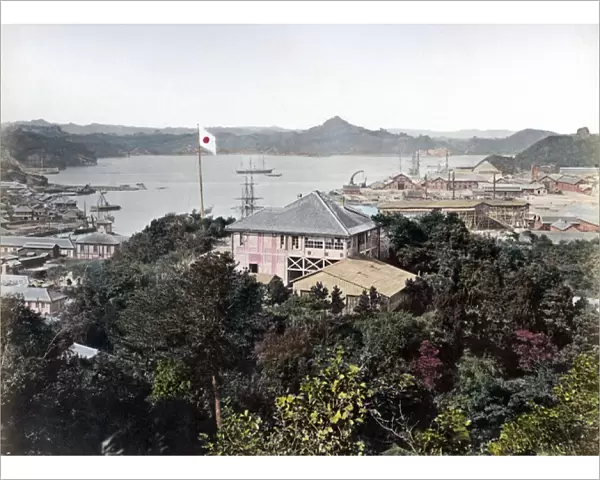 Harbour view (probably Nagasaki) Japan circa 1880s