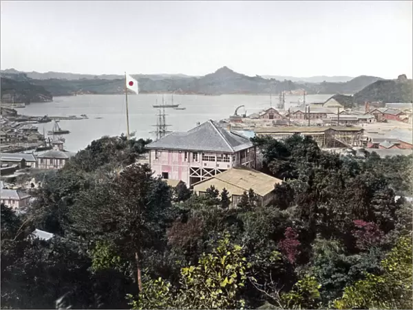 Harbour view (probably Nagasaki) Japan circa 1880s