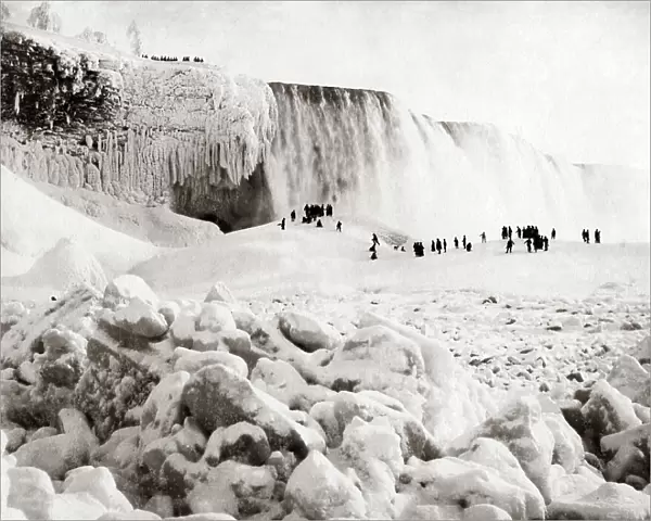 Niagara Falls, frozen in winter, circa 1890