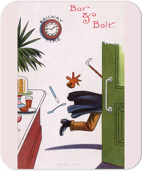 Comic Postcard - a play on the phrase Bar & Bolt
