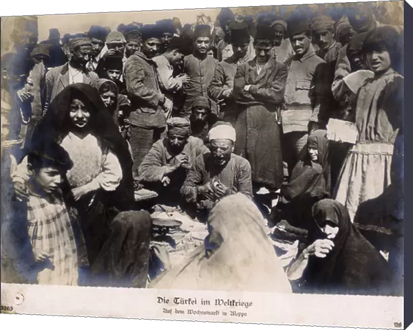 WW1 - Ottoman and Turkish soldiers at the Wool Market Aleppo