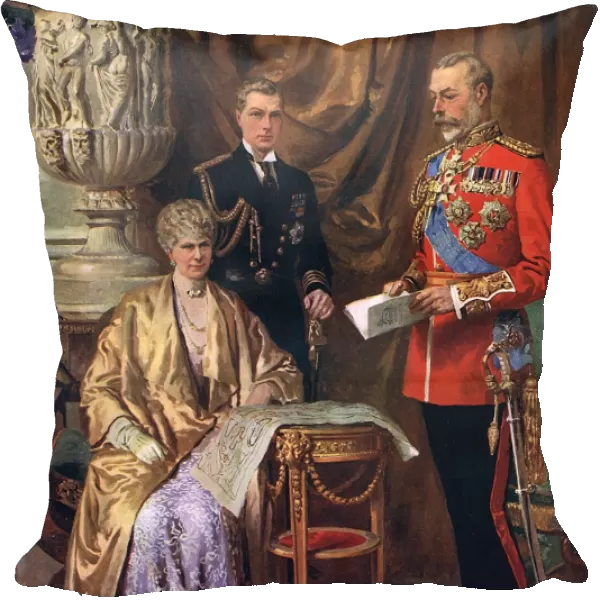 George V, Queen Mary & Prince of Wales by Matania