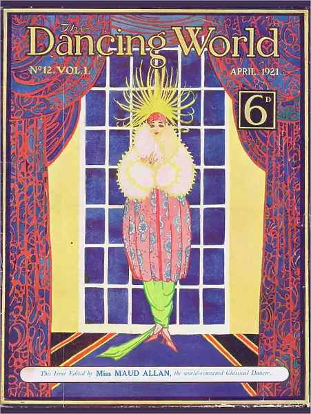 Art deco cover of The Dancing World Magazine, April 1921