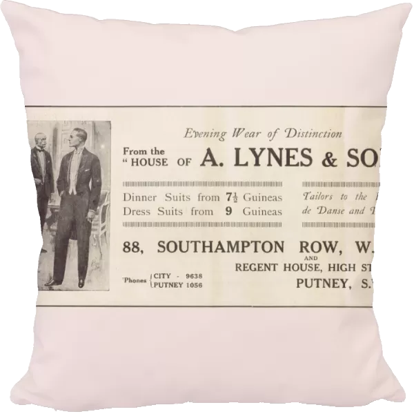 Advert for the House of A. Lynes & Son, London