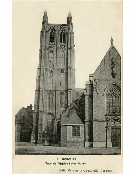 Bergues, France - tower of the Saint Martin Church