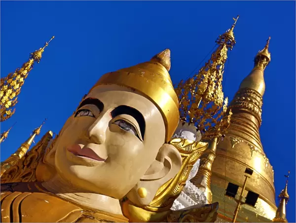 Statues at the Shwedagon Pagoda, Yangon, Myanmar