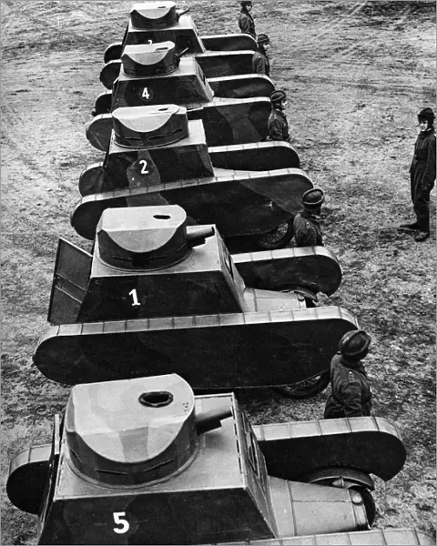 German dummy tanks on parade, 1932