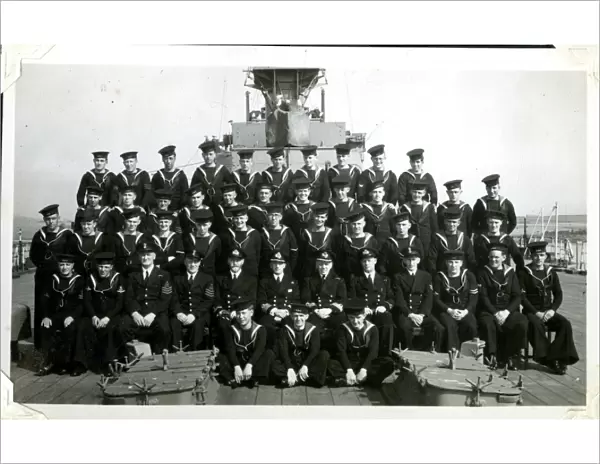 Group photo, HMS Iron Duke, Scapa Flow, WW2